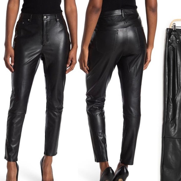 bagatelle Pants - Bagatelle Black Faux Leather Pants - Medium